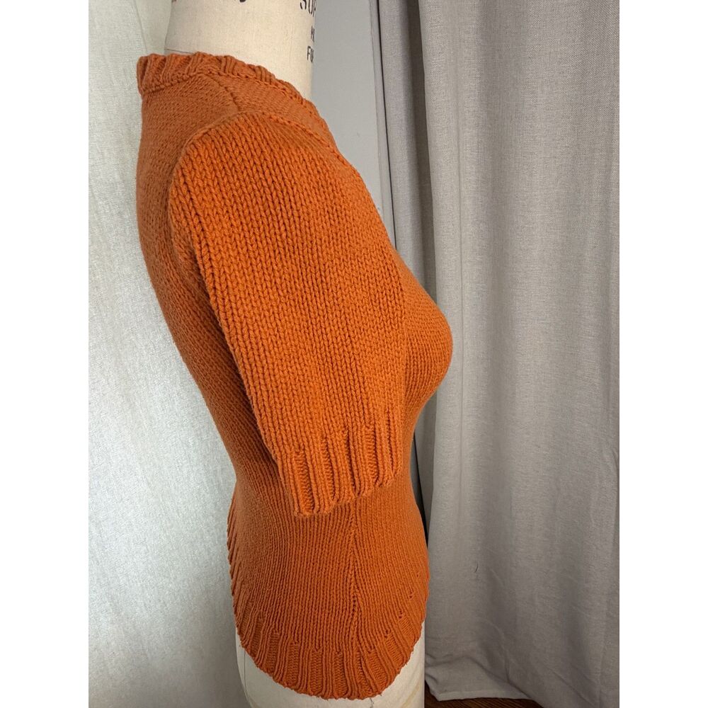 Isabel Marant Vintage Orange Short Sleeve Sweater Top Size 2 1990s - Picture 3 of 8